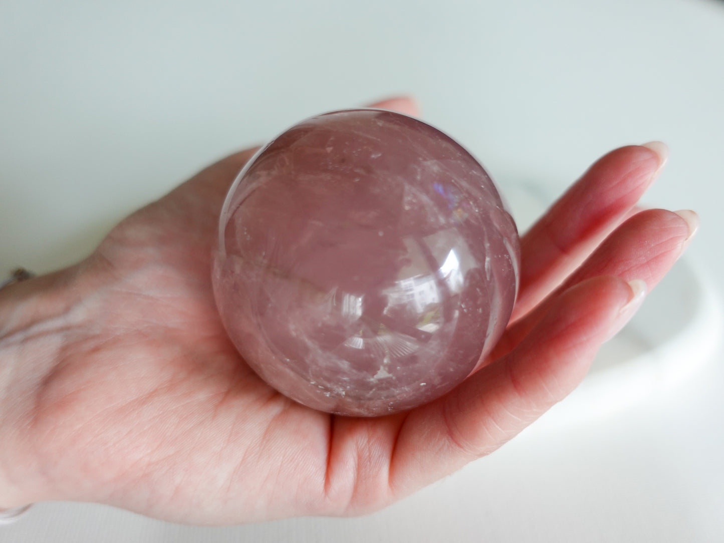 Rosenquarz Kugel - 60 mm