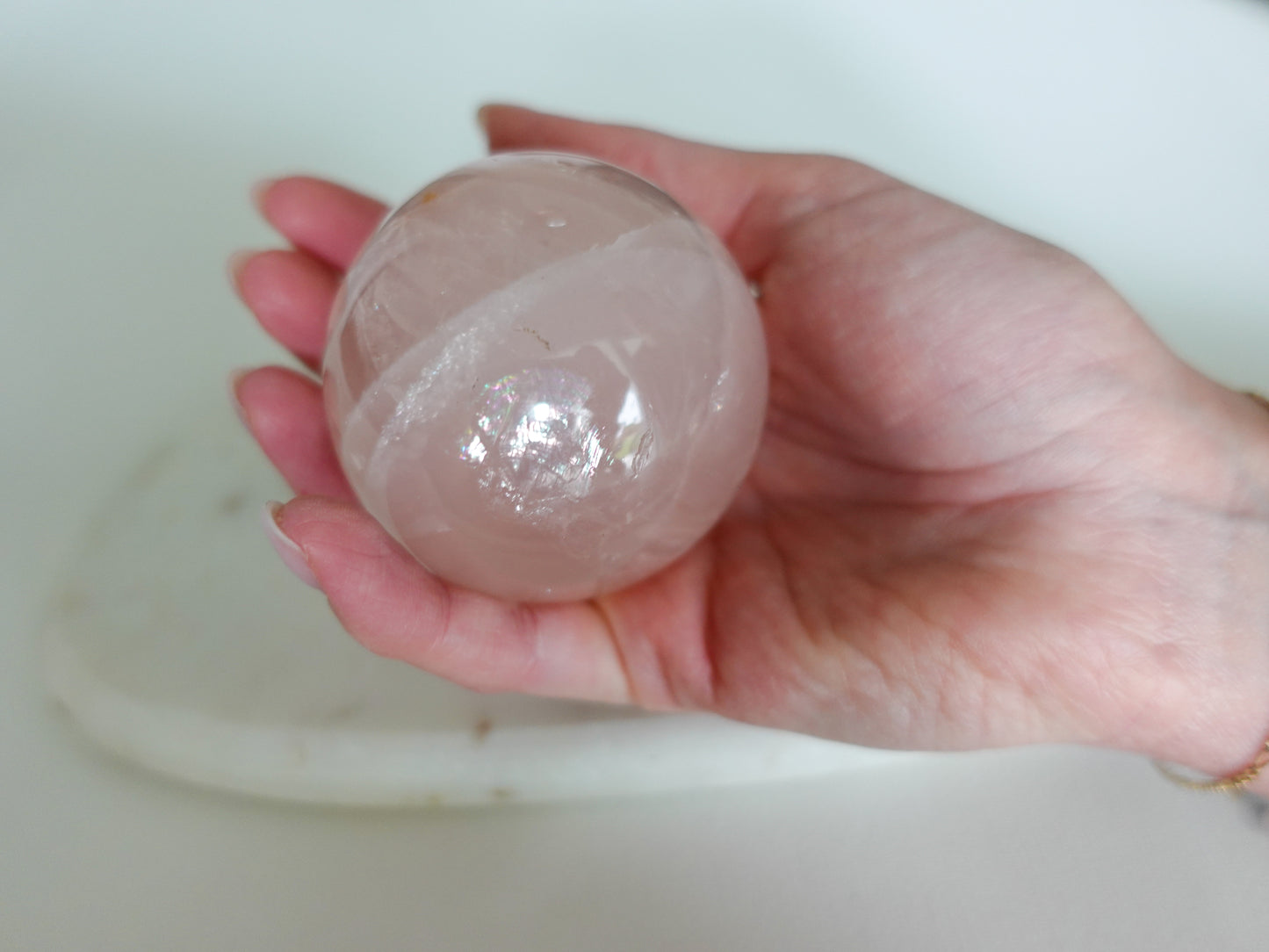 Rosenquarz Kugel - 59 mm