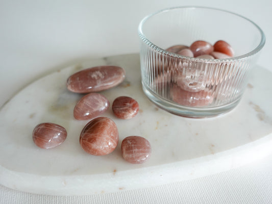 Mondstein (Pfirsich-Mondstein) - Trommelstein