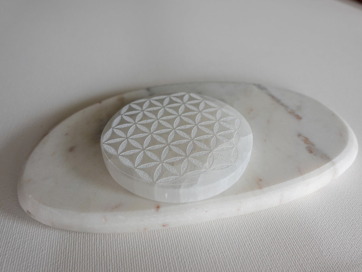 Selenit - Ladeplatte (Ø 10 cm)