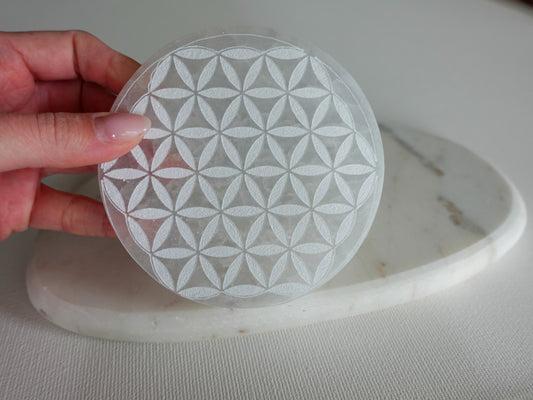 Selenit - Ladeplatte (Ø 10 cm)