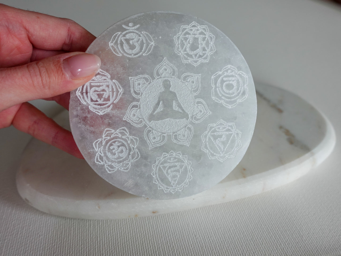 Selenit - Ladeplatte (Ø 10 cm)