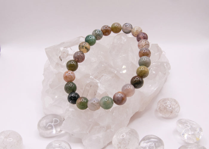 Moos-Achat - Armband 8 mm