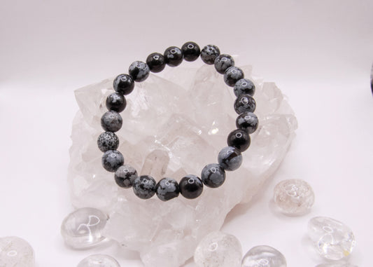 Schneeflocken-Obsidian - Armband 8 mm