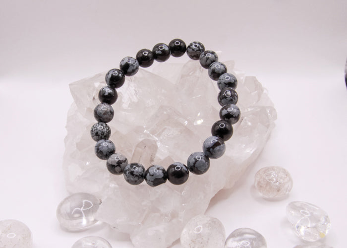 Schneeflocken-Obsidian - Armband 8 mm
